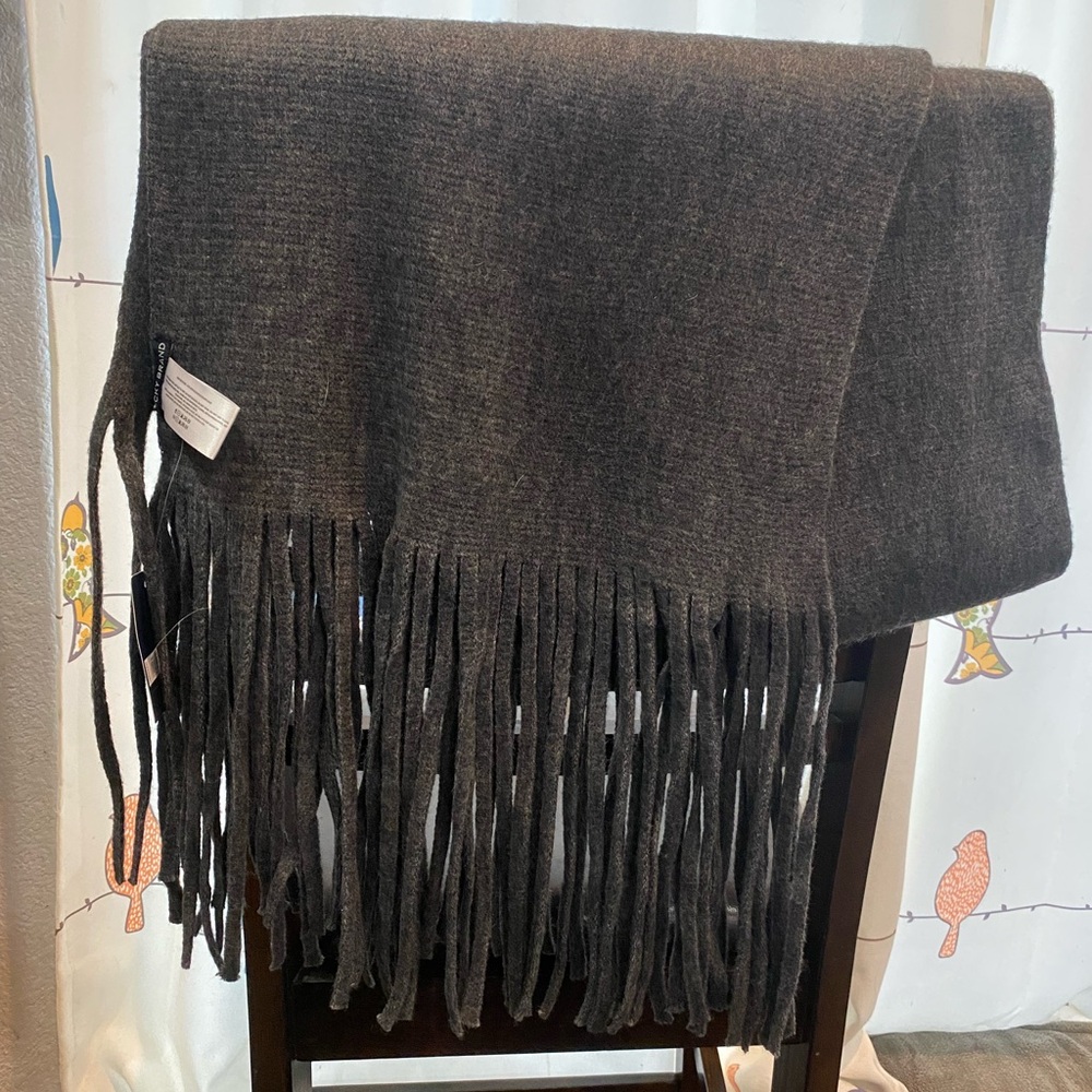 Lucky Brand Charcoal Fringe Scarf